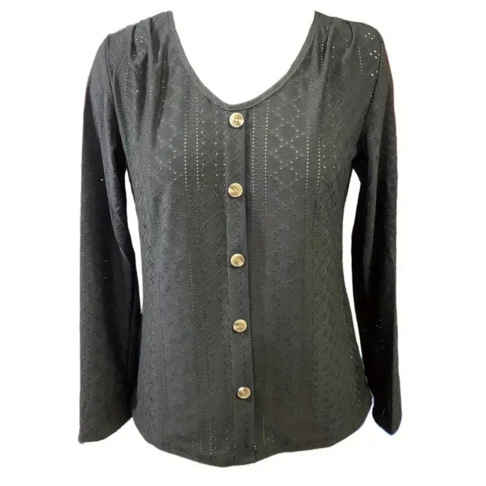 Women's 1X Eyelet Button up Top